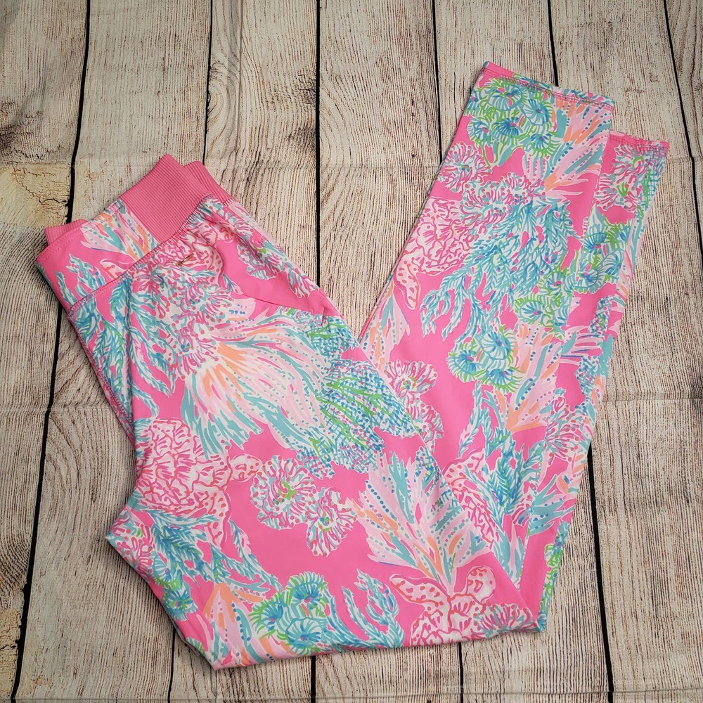 LILLY PULITZER Luxletic Run Around Pants Prosecco Pink Seaing Things
